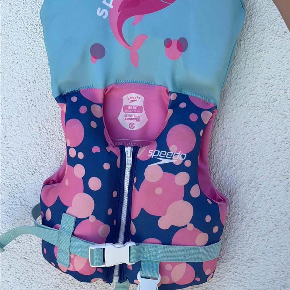 Infant Speedo Kids Swim Vest - Pink and Teal